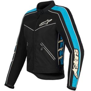 Dame motorcykeljakke Alpinestars STELLA T-DYNO AIR sort-lyseblå-beige