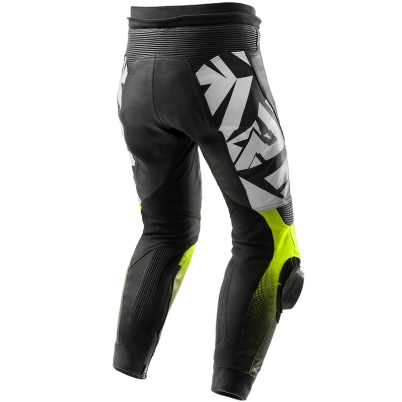 Rebelhorn Inferno Black-Fluo Yellow motorcykelbukser i læder