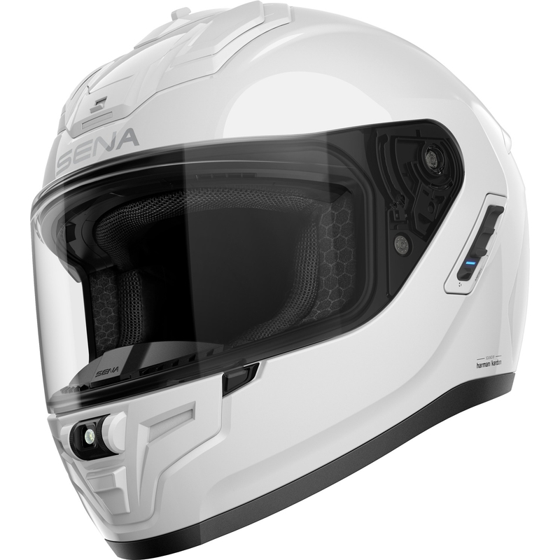 Integreret motorcykelhjelm SENA med Phantom headset hvid