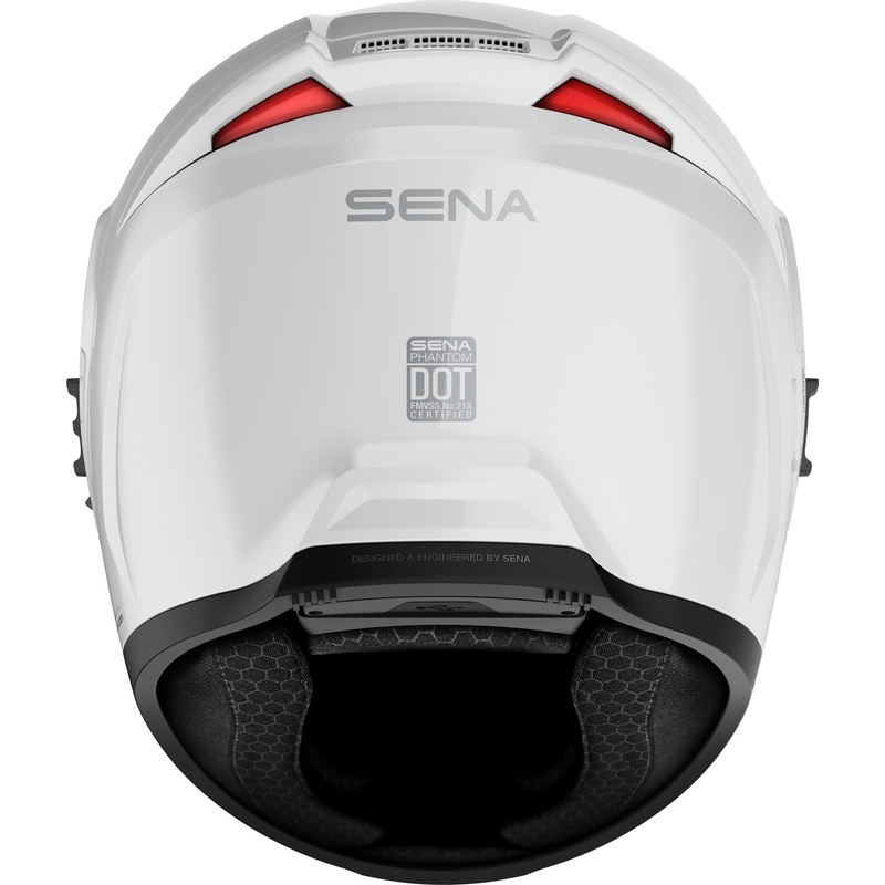 Integreret motorcykelhjelm SENA med Phantom headset hvid