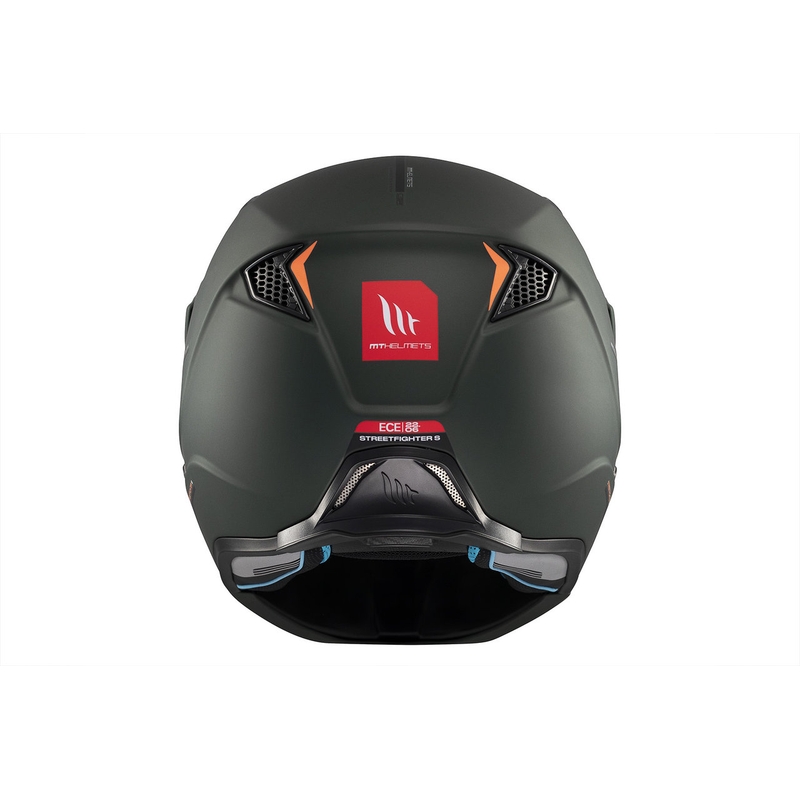 Åben ansigtshjelm med maske MT Streetfighter SV S Solid A6 matgrøn med iridiumvisir