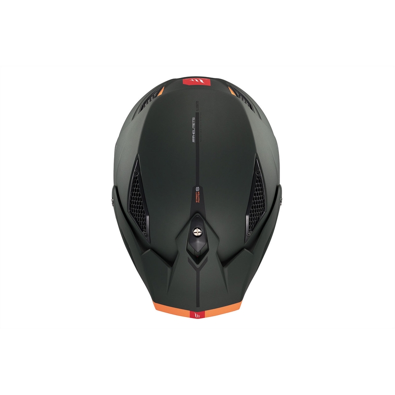 Åben ansigtshjelm med maske MT Streetfighter SV S Solid A6 matgrøn med iridiumvisir