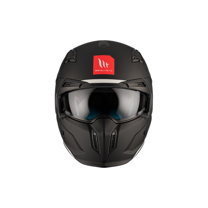 Åben ansigtshjelm med maske MT Streetfighter SV S Solid A1 sort mat med iridiumvisir