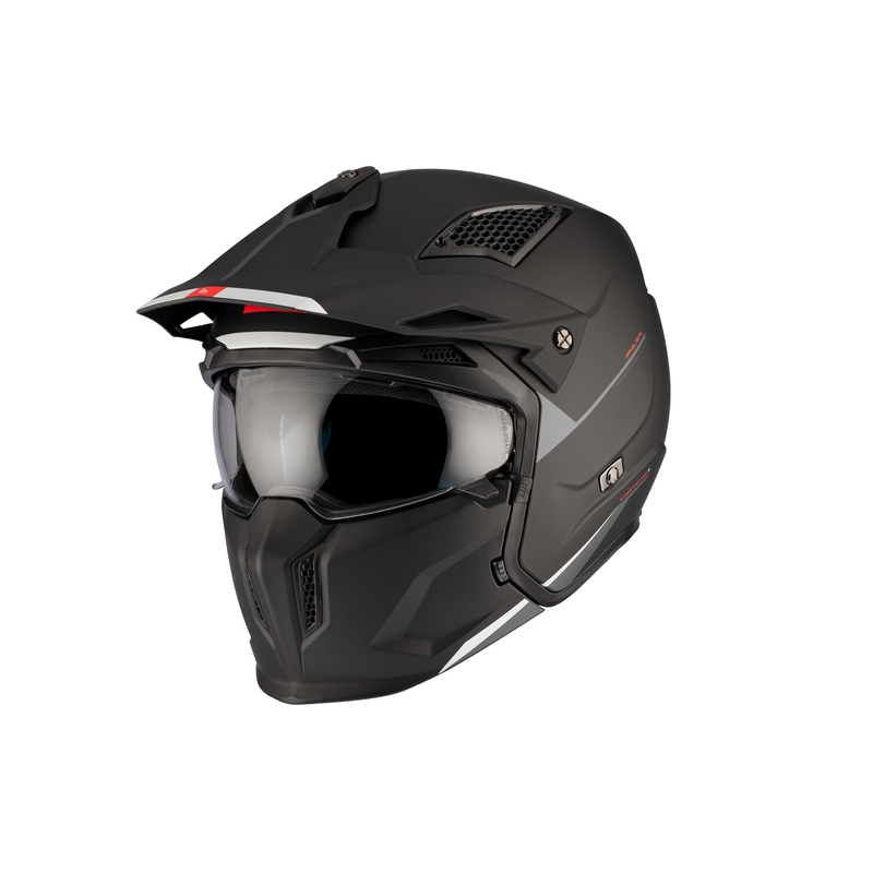 Åben ansigtshjelm med maske MT Streetfighter SV S Solid A1 sort mat med iridiumvisir