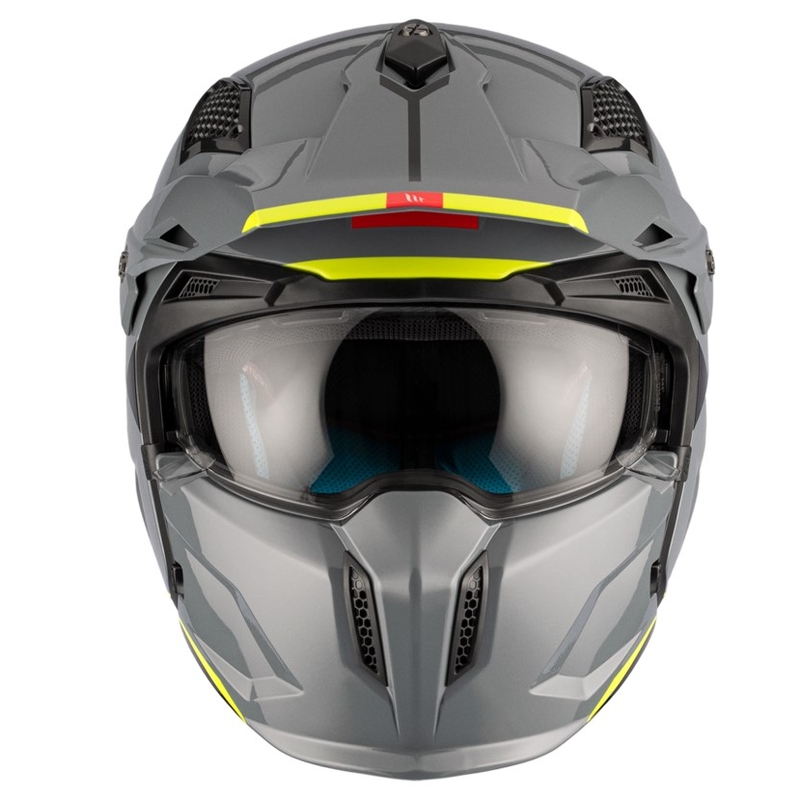 Åben ansigtshjelm med maske MT Streetfighter SV S Solid A22 blank grå med iridiumvisir