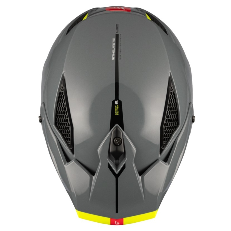 Åben ansigtshjelm med maske MT Streetfighter SV S Solid A22 blank grå med iridiumvisir