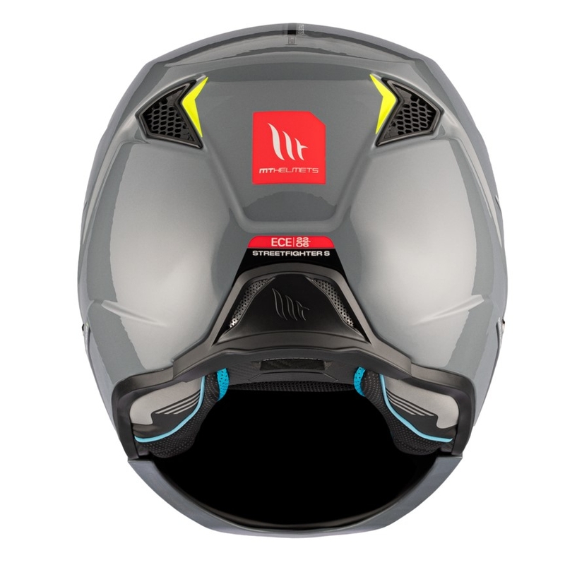 Åben ansigtshjelm med maske MT Streetfighter SV S Solid A22 blank grå med iridiumvisir