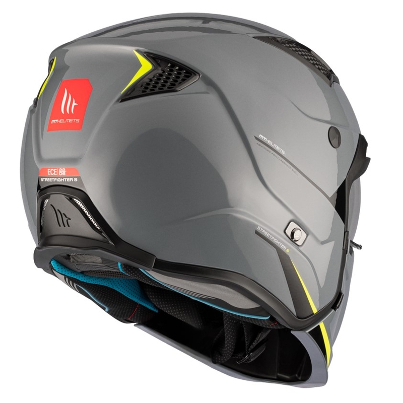 Åben ansigtshjelm med maske MT Streetfighter SV S Solid A22 blank grå med iridiumvisir