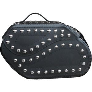 Læder motorcykeltasker RSA S221 med lås og nitter sort