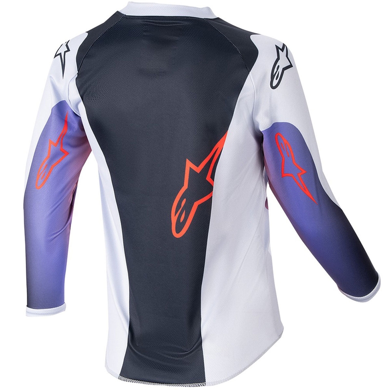 Alpinestars Racer Hoen Kids Motocross-trøje Lysegrå-Gradient-Sort