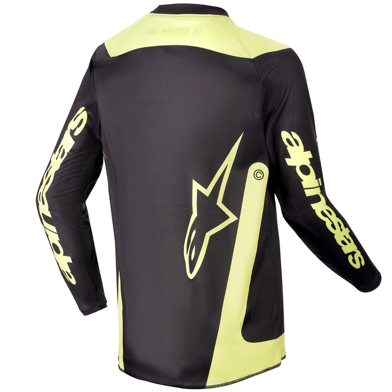 Alpinestars Racer Lurv Kids Motocross Jersey Sort-Fluo Gul