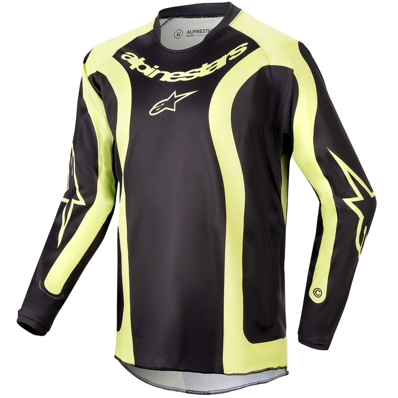 Alpinestars Racer Lurv Kids Motocross Jersey Sort-Fluo Gul