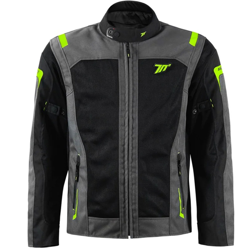 Motorcykeljakke Seventy Degrees SD-JT66 Sahara sort-fluo gul
