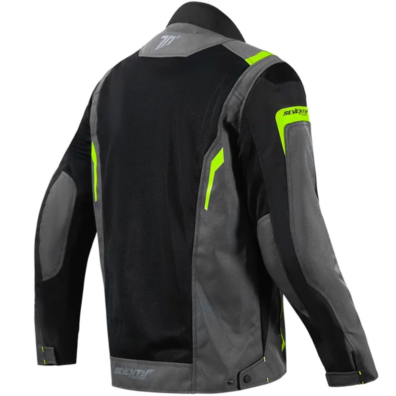 Motorcykeljakke Seventy Degrees SD-JT66 Sahara sort-fluo gul