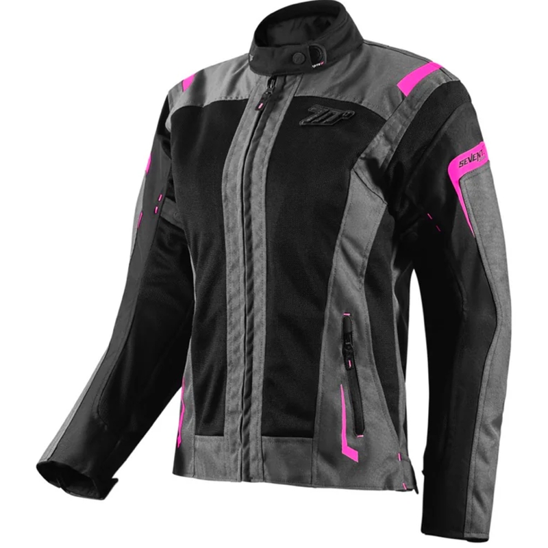Dame motorcykeljakke Seventy Degrees SD-JT68 Sahara grå-pink