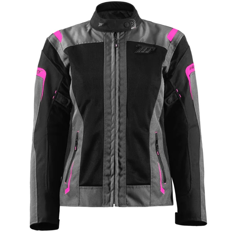 Dame motorcykeljakke Seventy Degrees SD-JT68 Sahara grå-pink
