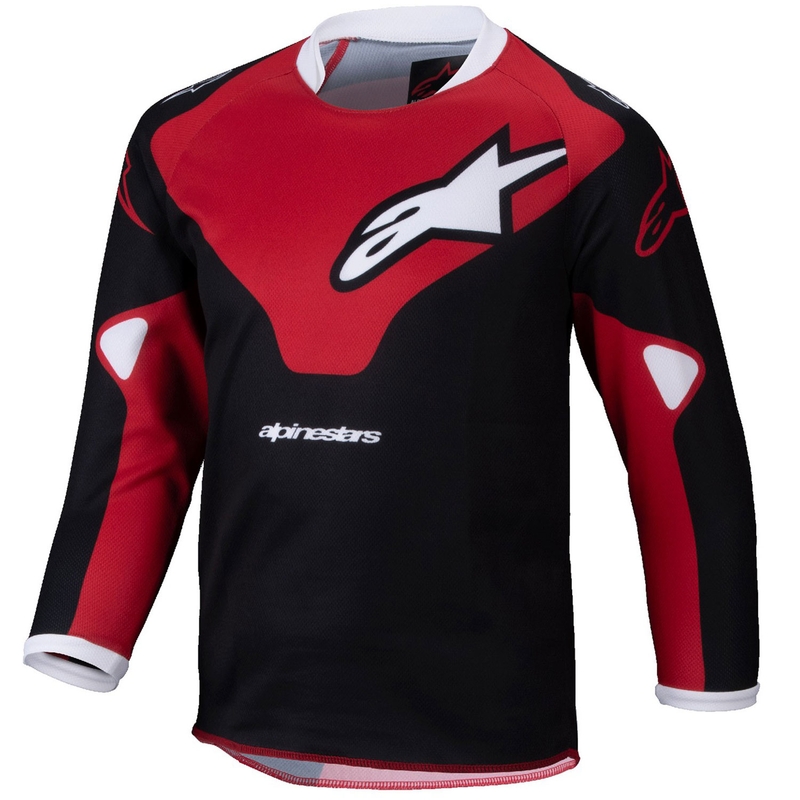 Alpinestars Racer Veil Kids motocrosstrøje sort og rød
