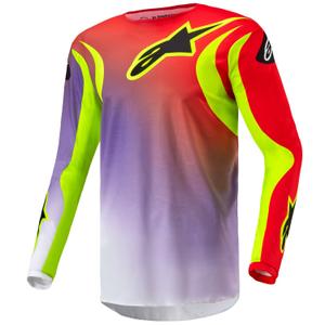 Alpinestars Fluid Lucent motocross jersey hvid-lilla-rød-fluo gul-sort