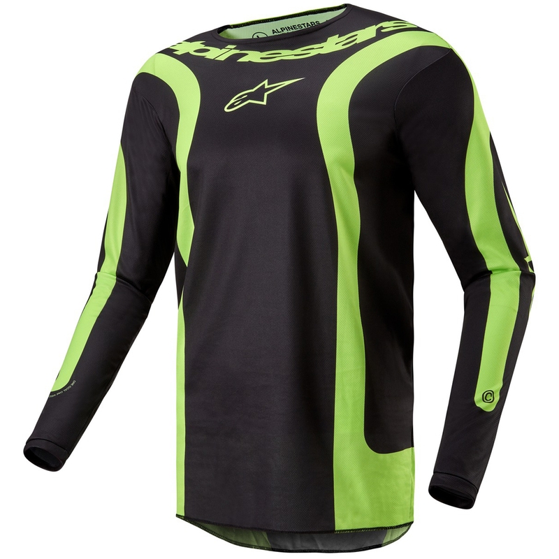 Alpinestars Fluid Lurv motocrosstrøje sort-fluo gul