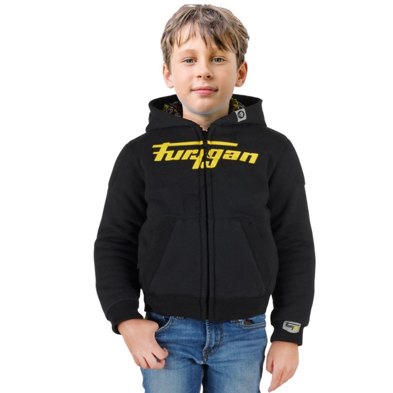 Furygan Luxio Kid sort og gul motorcykel-sweatshirt