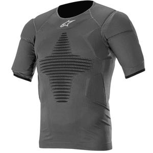 Alpinestars Roost Base antracit-sort kortærmet termotrøje med beskyttere