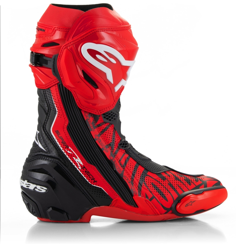 Alpinestars Supertech R Ventede motorcykelstøvler limited edition Francesco Bagnaia rød-sort