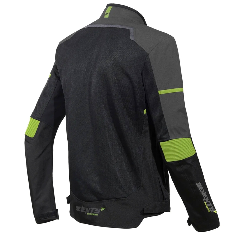 Motorcykeljakke Seventy Degrees SD-JR60 Thunder sort-fluo gul