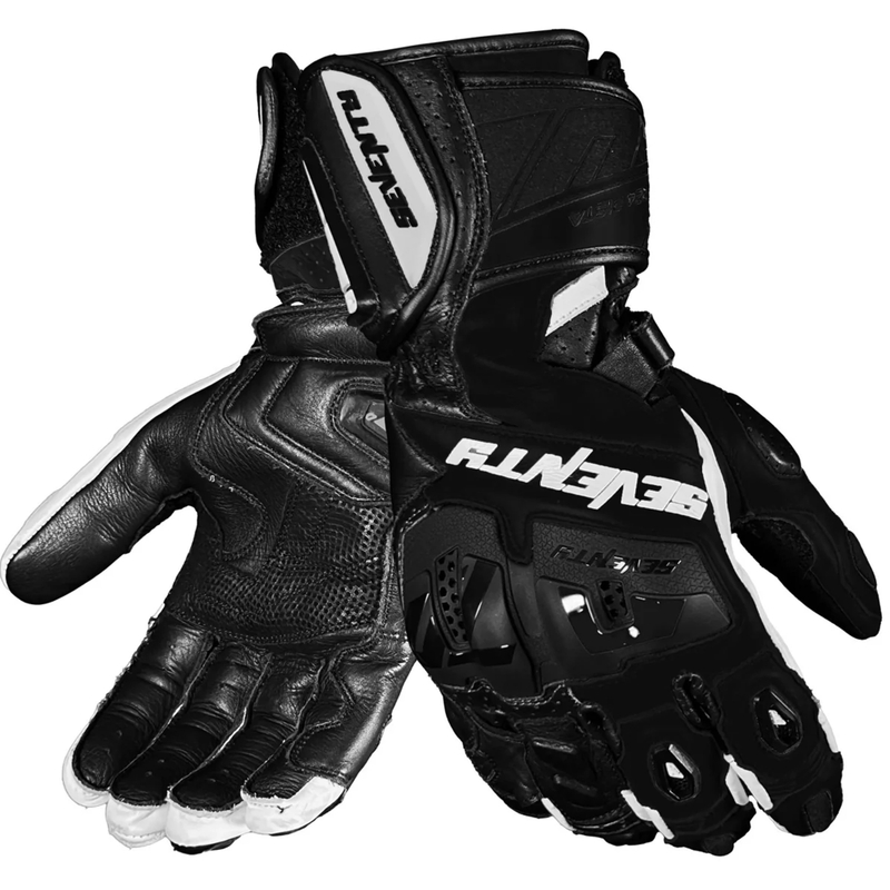 Seventy Degrees SD-R24 Pista motorcykelhandsker sort-hvid