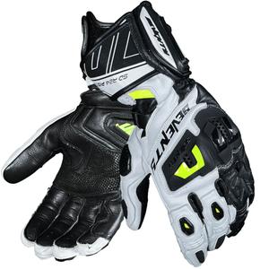 Motorcykelhandsker Seventy Degrees SD-R24 Pista, Hvid-Sort-Fluo Gul