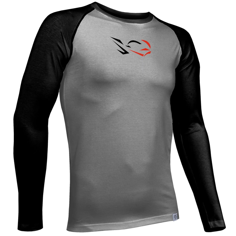 Herre funktionel T-shirt nanosilver® Combi Ride grå-sort