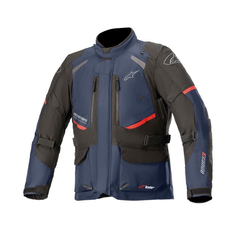 Alpinestars Andes Drystar Motorcykeljakke Mørkeblå-Sort-Rød