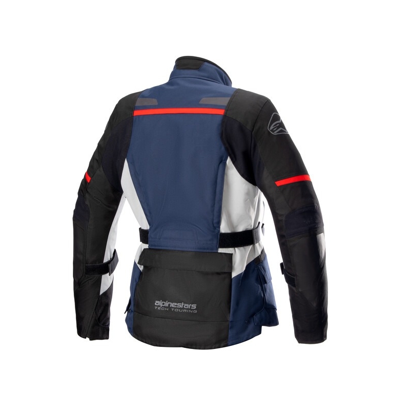 Alpinestars Stella Andes Drystar motorcykeljakke til kvinder Mørkeblå-Sort-Lys Grå-Rød