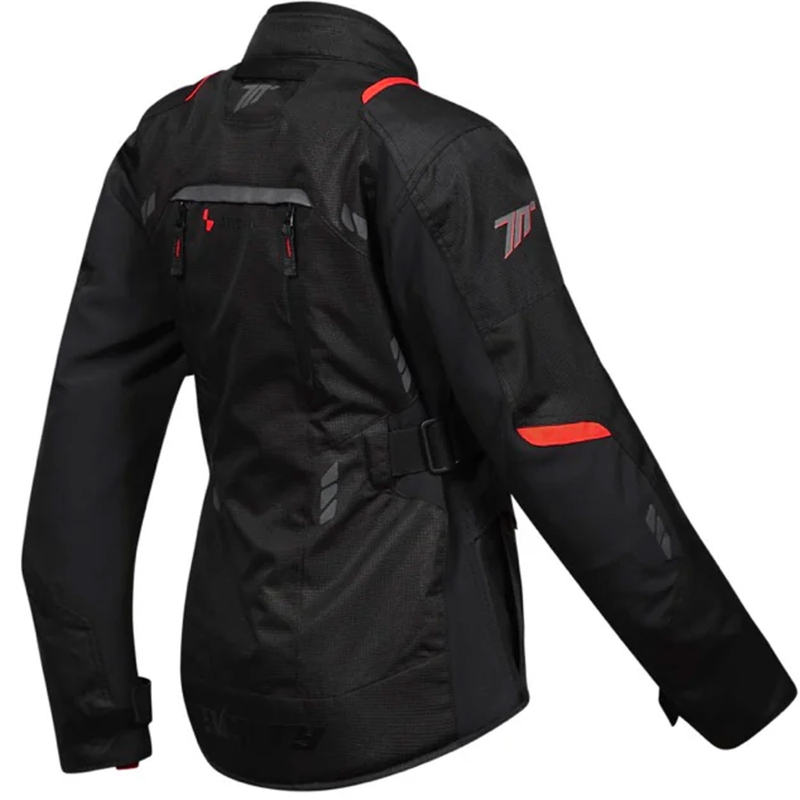 Dame motorcykeljakke Seventy Degrees SD-JT69 Tanami sort-rød