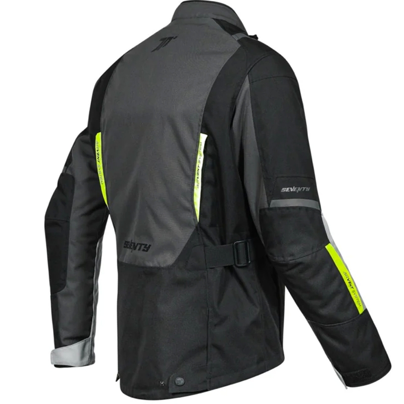 Seventy Degrees SD-JT83 Tonale motorcykeljakke sort-grå-fluo gul