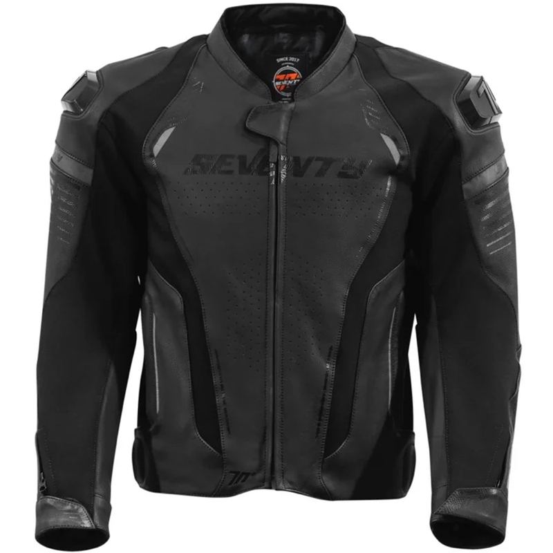 Seventy Degrees SD-JL24 Spoiler læder motorcykeljakke sort