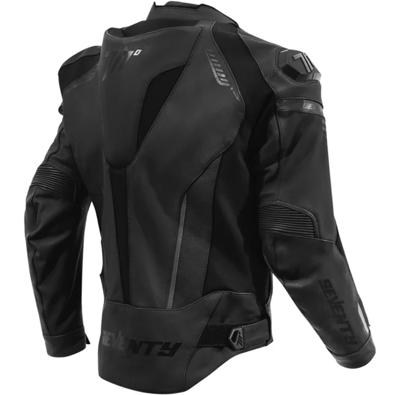 Seventy Degrees SD-JL24 Spoiler læder motorcykeljakke sort