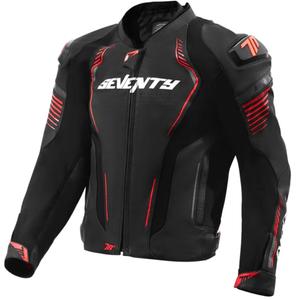 Seventy Degrees SD-JL24 Spoiler læder motorcykeljakke sort-rød