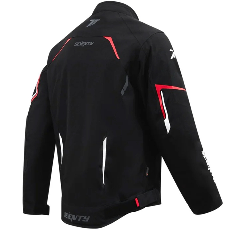 Seventy Degrees SD-JR65 Piston motorcykeljakke sort-rød-hvid