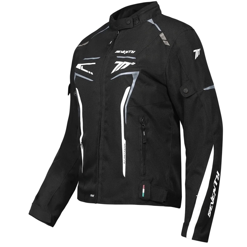 Dame motorcykeljakke Seventy Degrees SD-JR67 Piston sort-grå-hvid