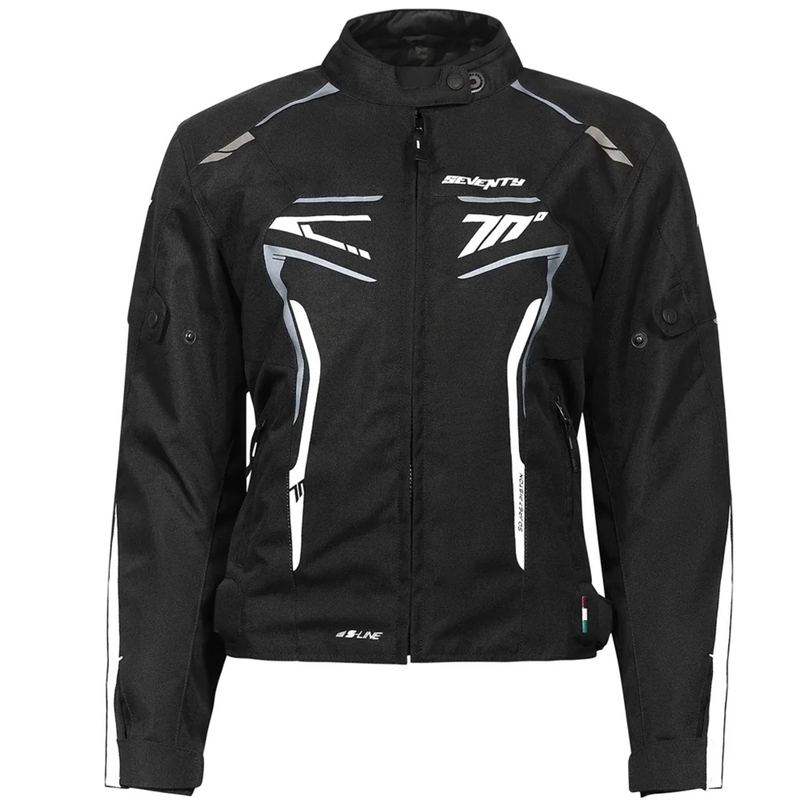 Dame motorcykeljakke Seventy Degrees SD-JR67 Piston sort-grå-hvid