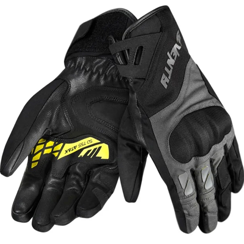 Motorcykelhandsker Halvfjerds grader SD-T55 Atak sort-fluo gul