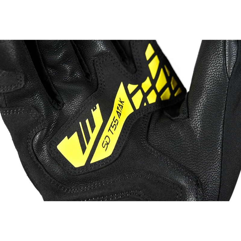 Motorcykelhandsker Halvfjerds grader SD-T55 Atak sort-fluo gul