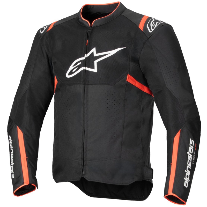 Alpinestars T-SPS Air V2 motorcykeljakke sort-fluo rød