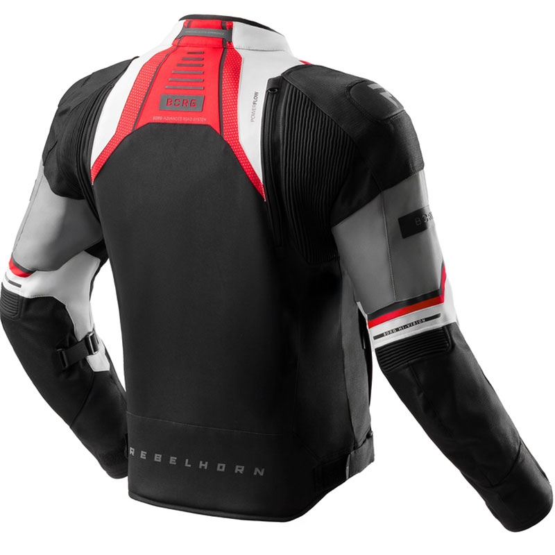 Rebelhorn Borg II sort-grå-rød motorcykeljakke