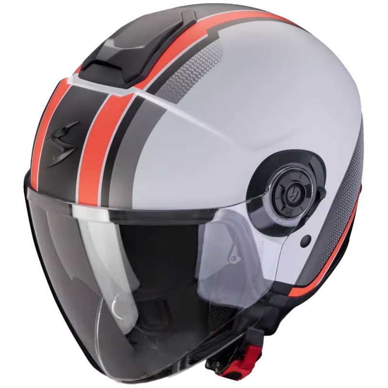 Åben motorcykelhjelm Scorpion CORPION EXO-CITY II VEL mat grå-rød
