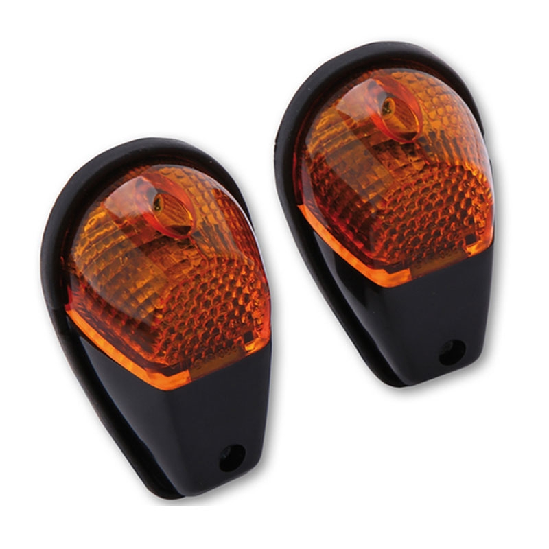Motorcykel blinklys Highsider Smart 12V/21W sort-orange