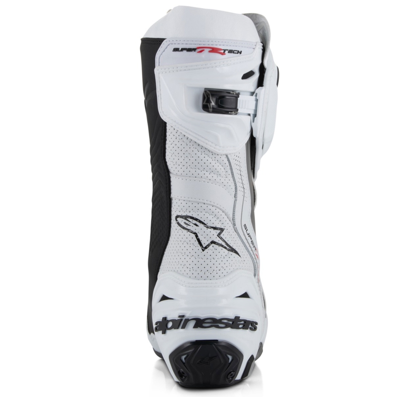 Motorcykelstøvler Alpinestars Supertech R Ventilerede, Hvid/Lysegrå/Sort