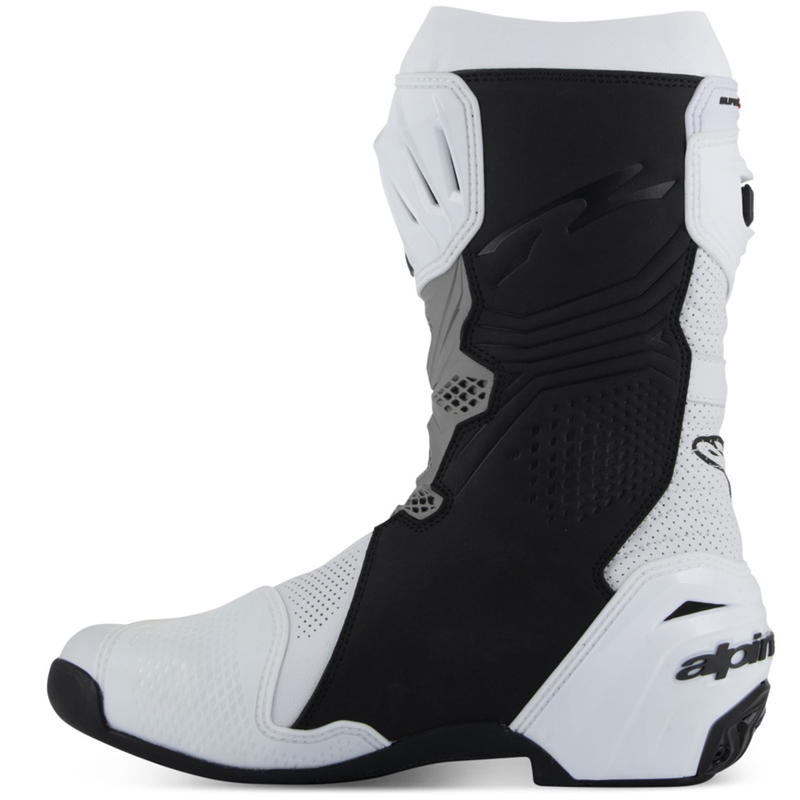 Motorcykelstøvler Alpinestars Supertech R Ventilerede, Hvid/Lysegrå/Sort