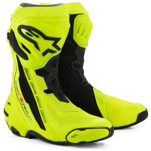 Alpinestars Supertech R Vented motorcykelstøvler fluo gul-sort