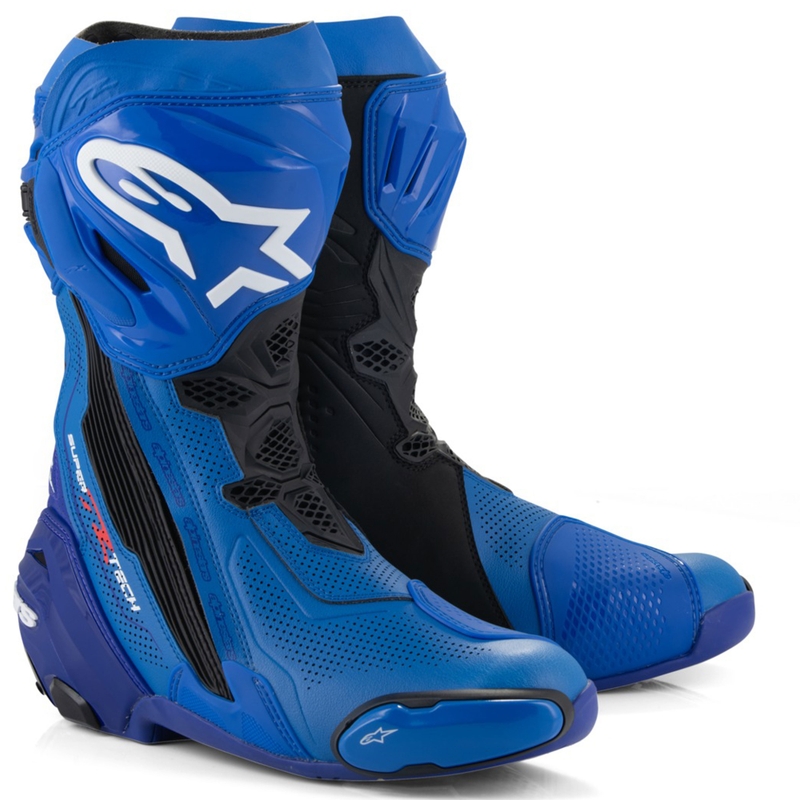 Motorcykelstøvler Alpinestars Supertech R Ventileret Blå-Sort